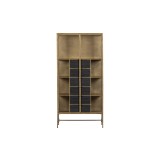 ANTIQUE BRASS GLASS DOOR CABINET - CABINETS, SHELVES